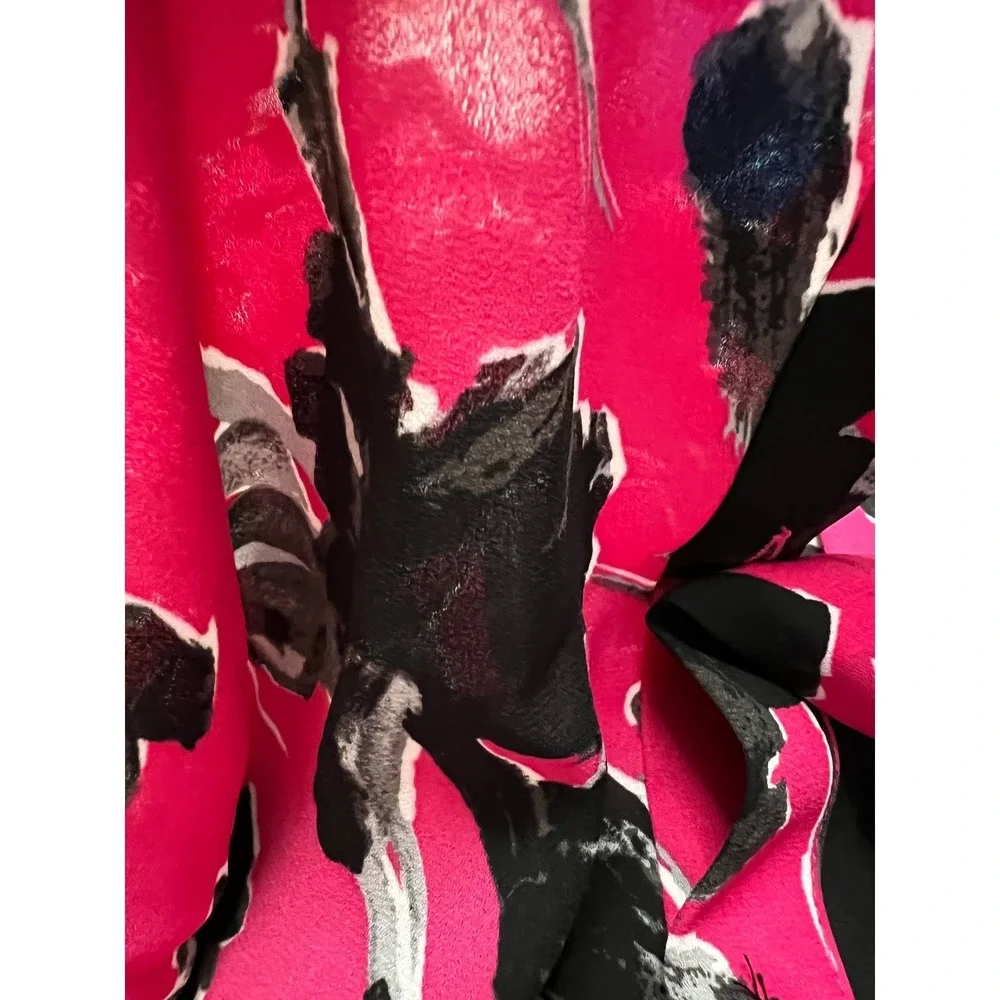 Isaac Mizrahi IMNYC Top Skirt Set Womens S/4 Pink Black Floral Garden Party Bold